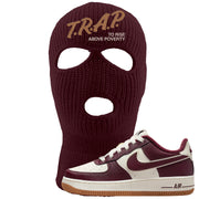 Team Red Gum AF 1s Ski Mask | Trap To Rise Above Poverty, Maroon