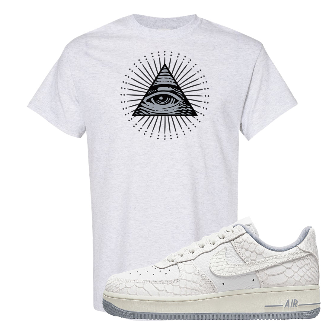 White Python AF 1s T Shirt | All Seeing Eye, Ash