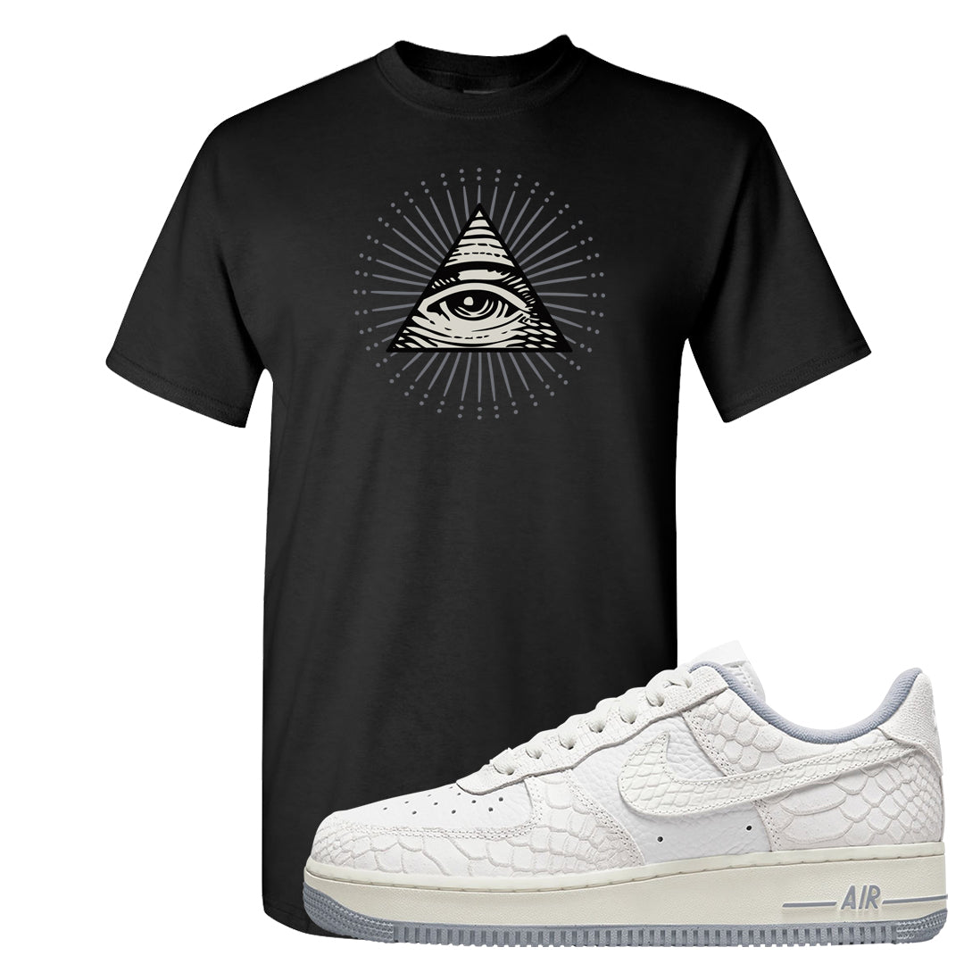 White Python AF 1s T Shirt | All Seeing Eye, Black