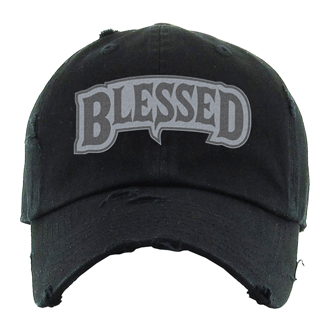 White Python AF 1s Distressed Dad Hat | Blessed Arch, Black