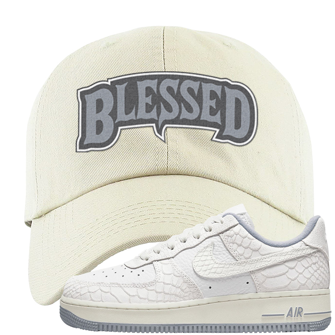 White Python AF 1s Dad Hat | Blessed Arch, White