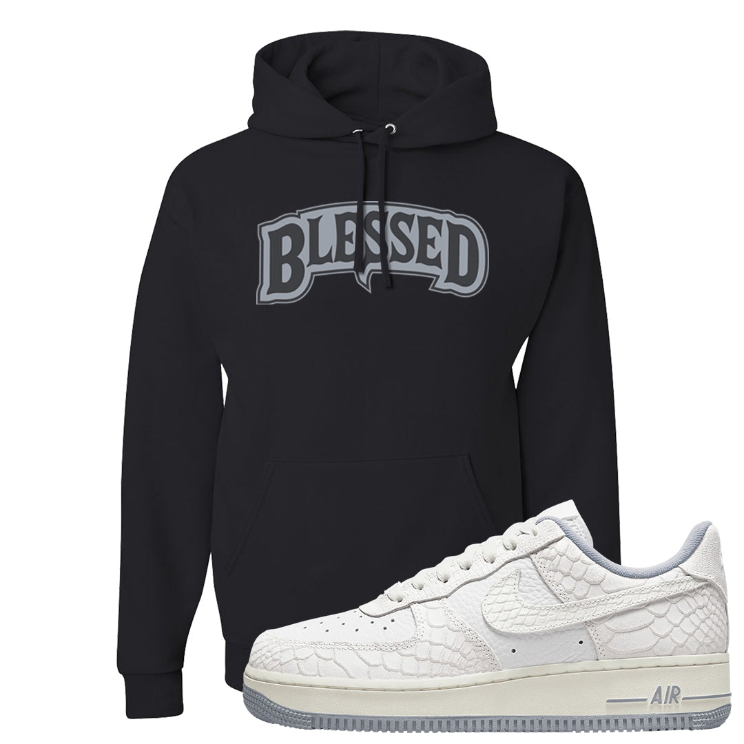 White Python AF 1s Hoodie | Blessed Arch, Black