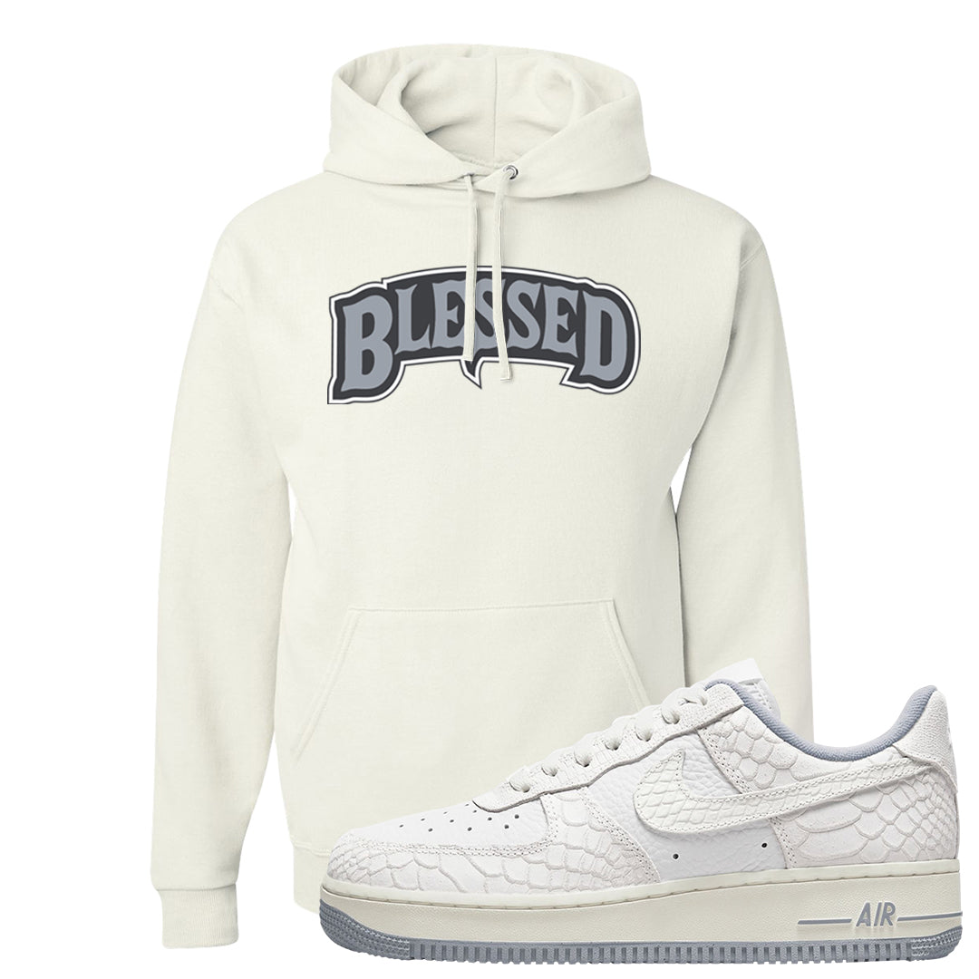 White Python AF 1s Hoodie | Blessed Arch, White