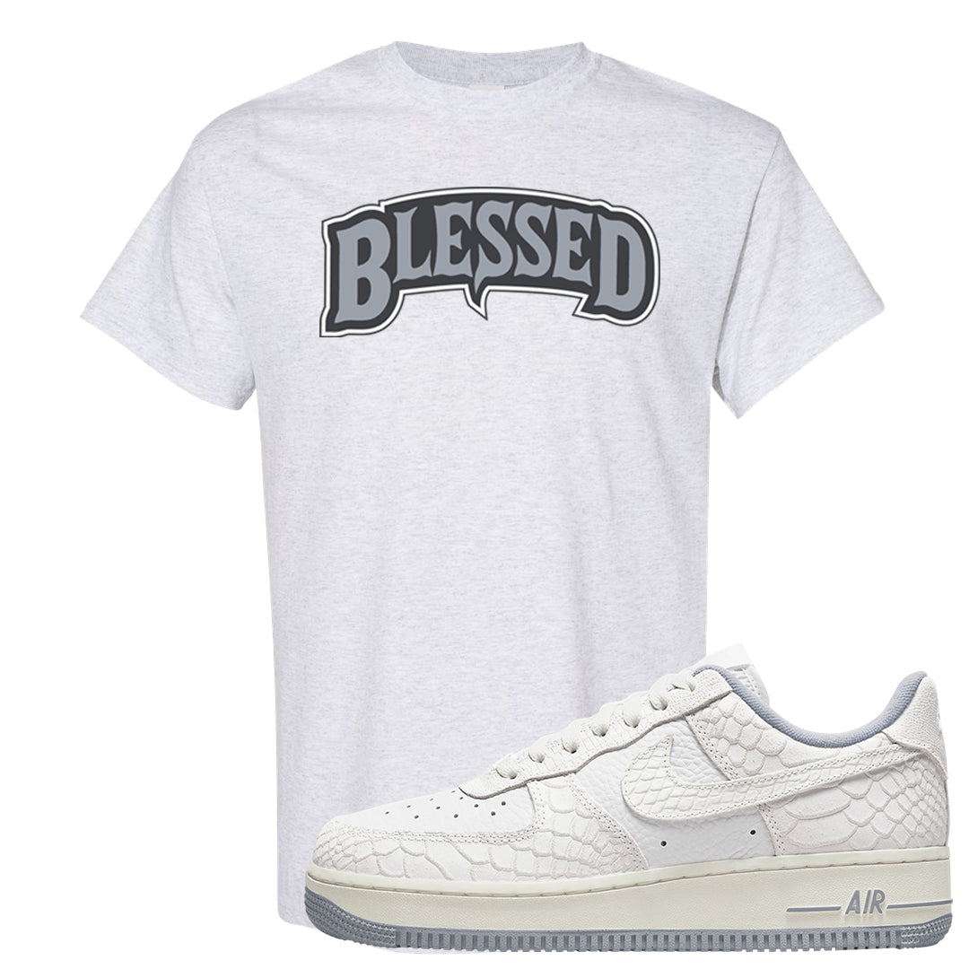 White Python AF 1s T Shirt | Blessed Arch, Ash