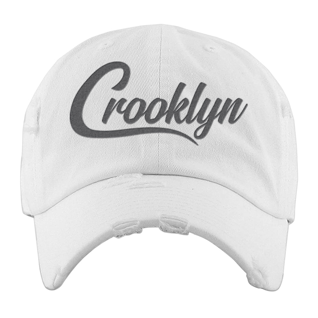 White Python AF 1s Distressed Dad Hat | Crooklyn, White