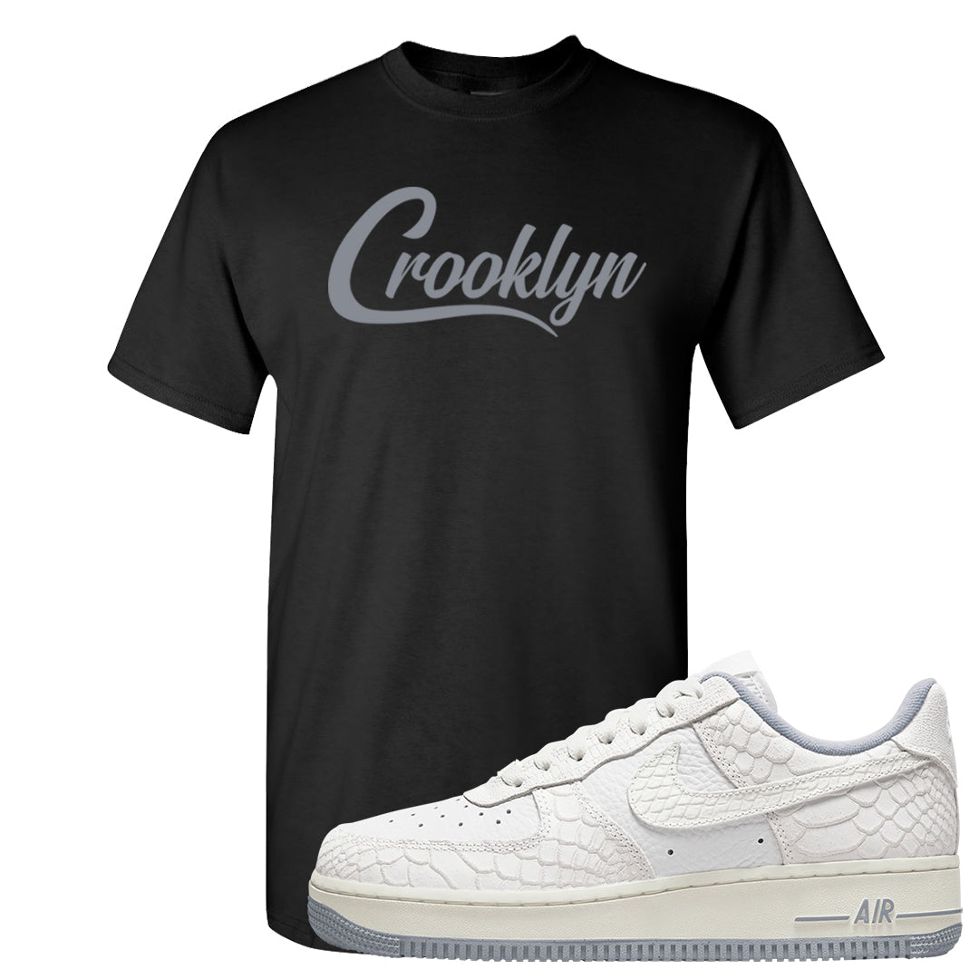 White Python AF 1s T Shirt | Crooklyn, Black