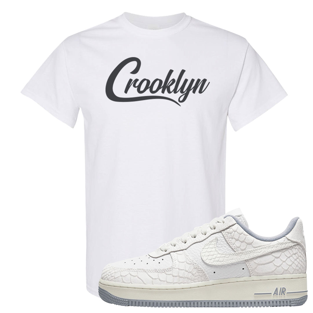 White Python AF 1s T Shirt | Crooklyn, White