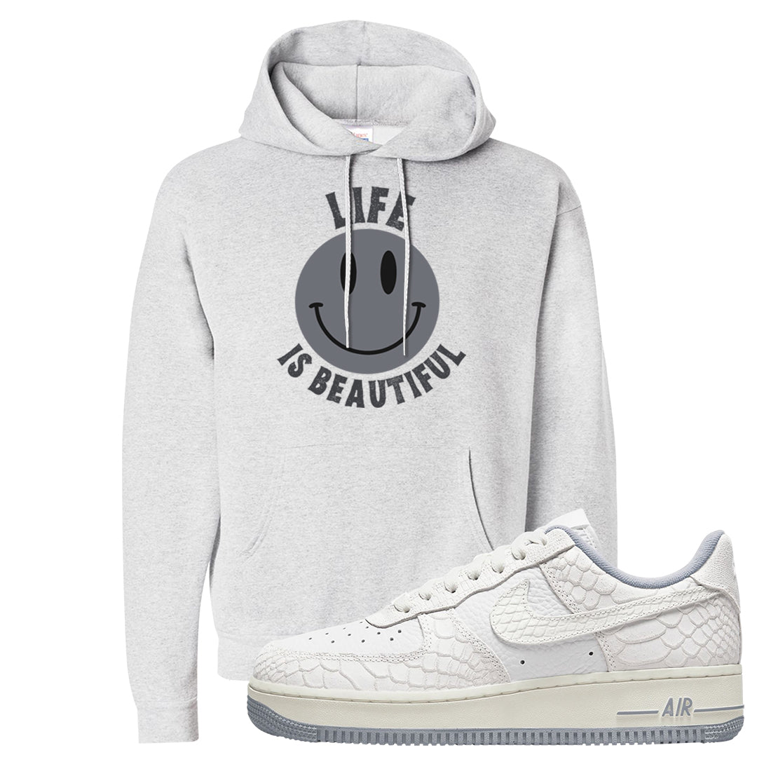 White Python AF 1s Hoodie | Smile Life Is Beautiful, Ash