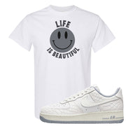 White Python AF 1s T Shirt | Smile Life Is Beautiful, White