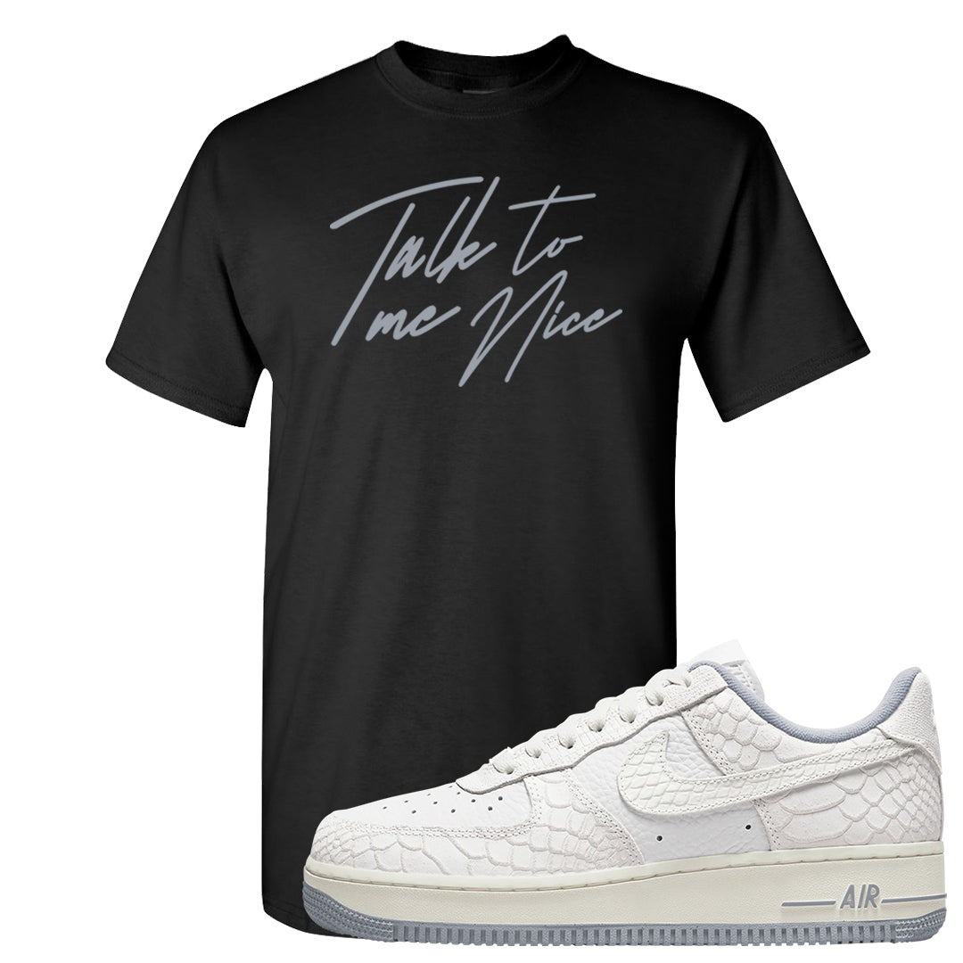 White Python AF 1s T Shirt | Talk To Me Nice, Black