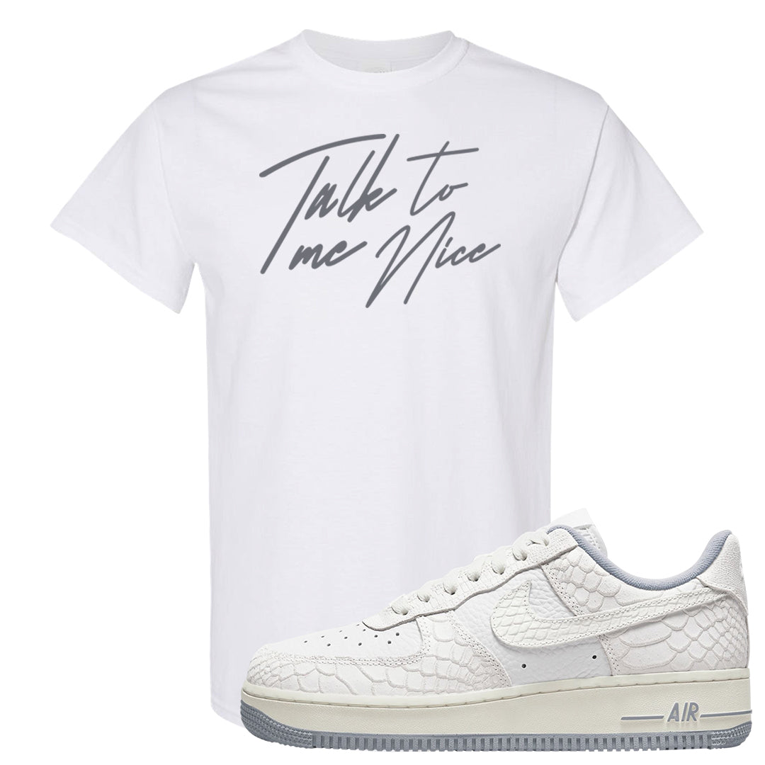 White Python AF 1s T Shirt | Talk To Me Nice, White