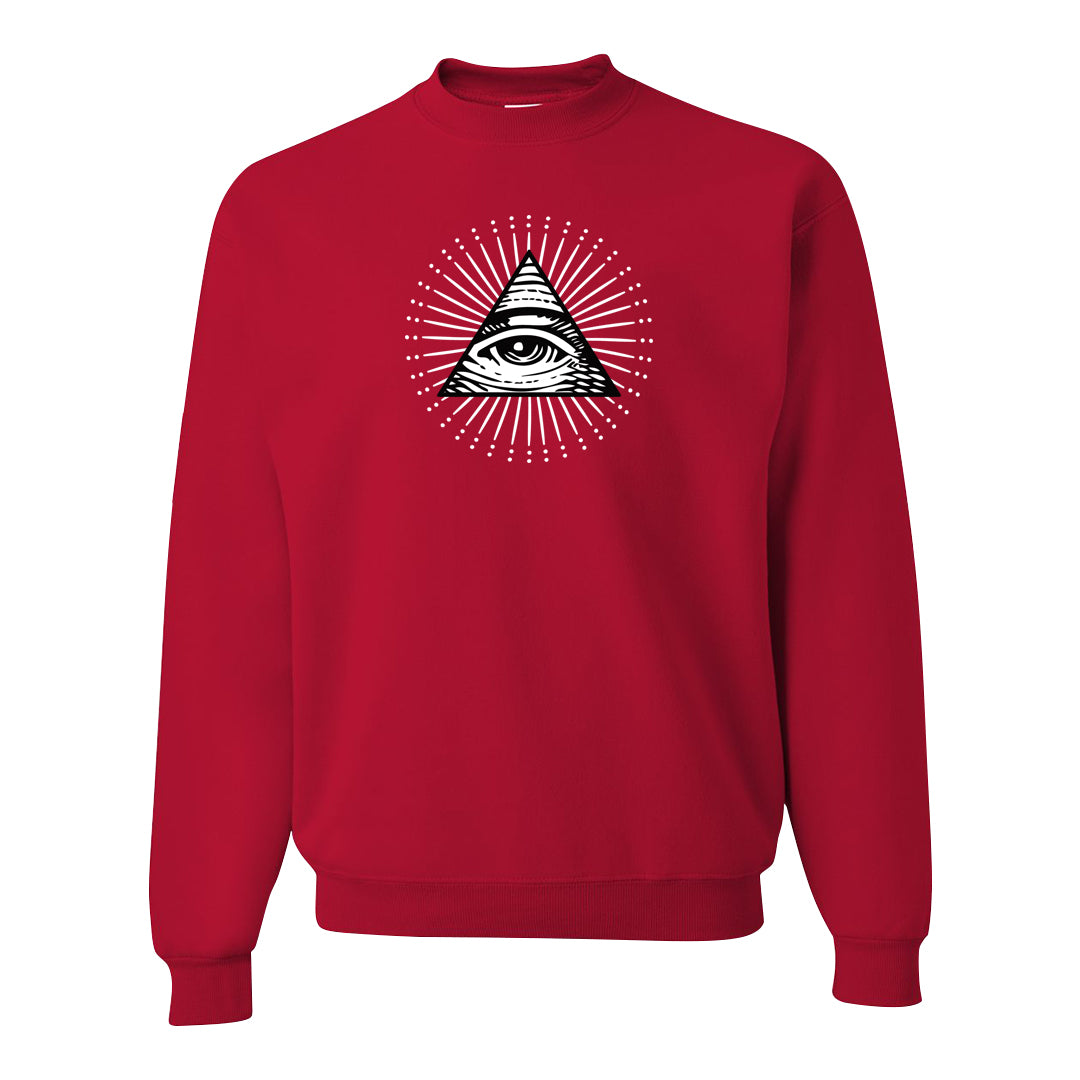 Cherry 11s Crewneck Sweatshirt | All Seeing Eye, Red