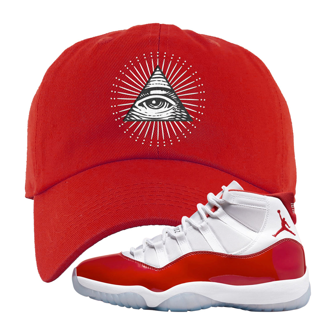 Cherry 11s Dad Hat | All Seeing Eye, Red
