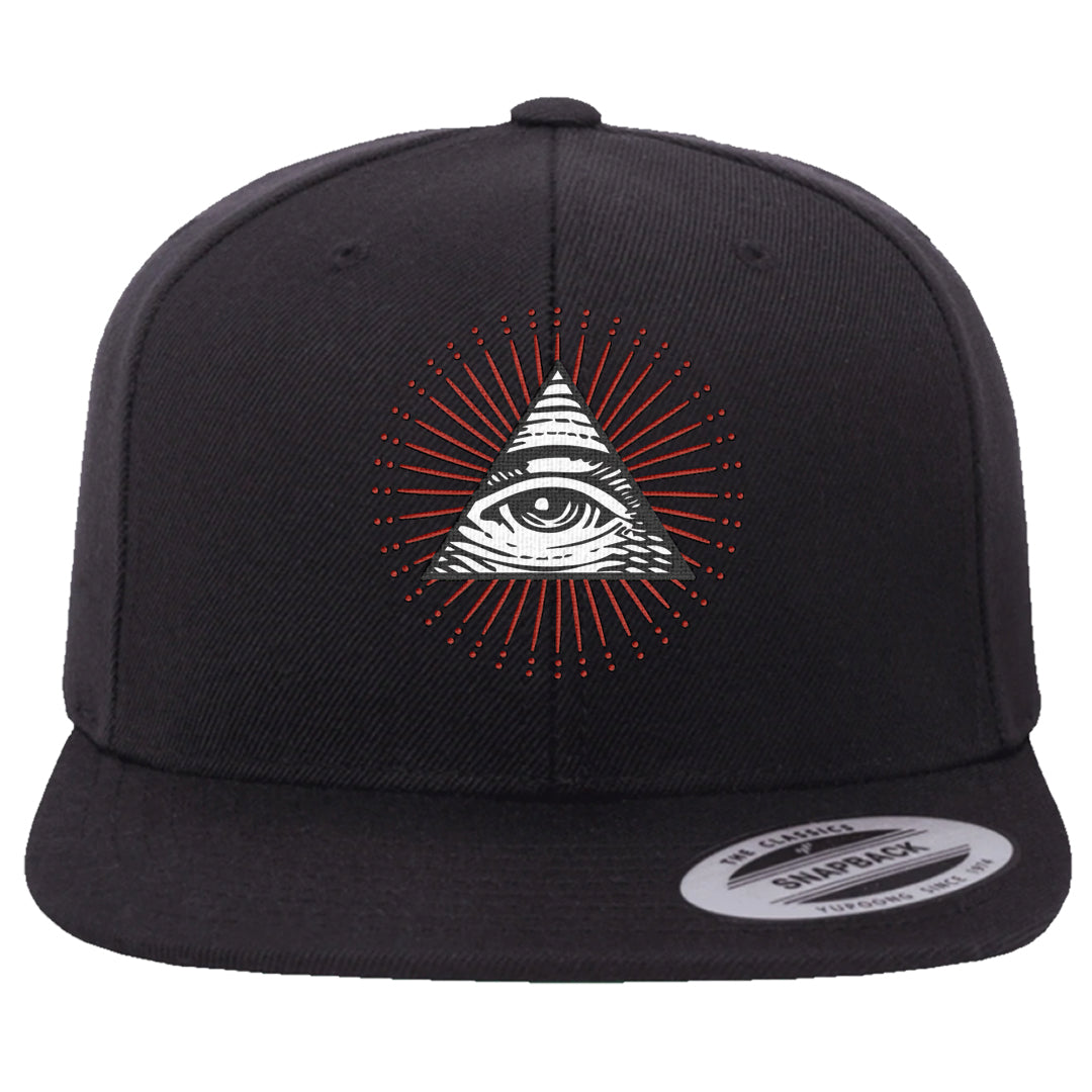 Cherry 11s Snapback Hat | All Seeing Eye, Black