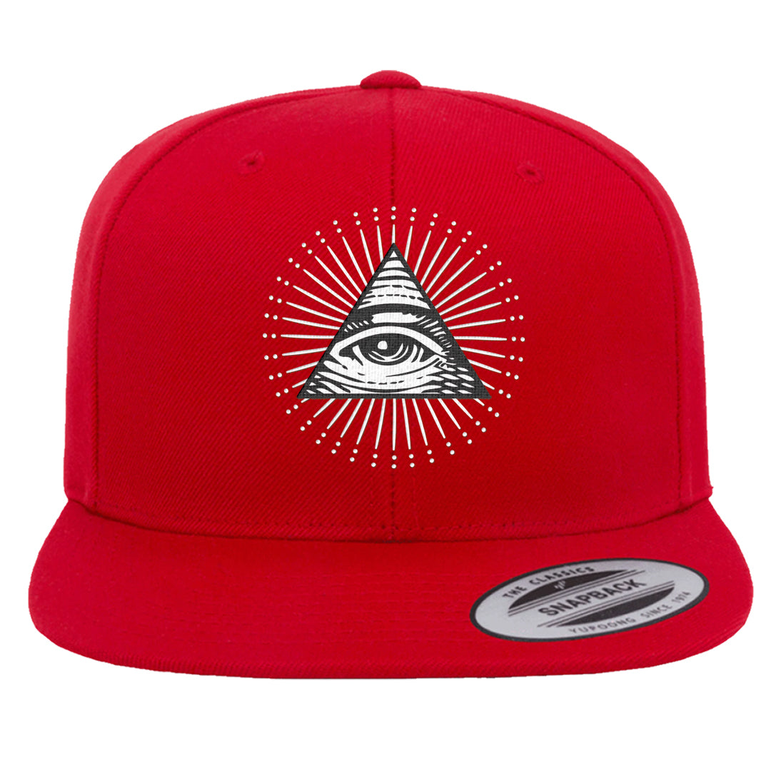 Cherry 11s Snapback Hat | All Seeing Eye, Red