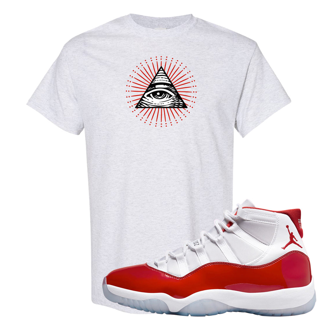 Cherry 11s T Shirt | All Seeing Eye, Ash