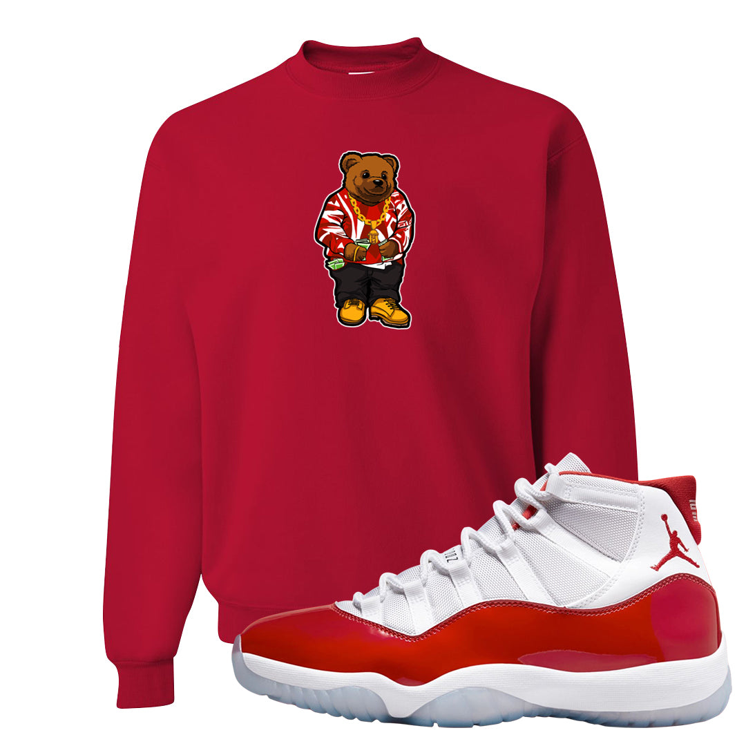 Cherry 11s Crewneck Sweatshirt | Sweater Bear, Red