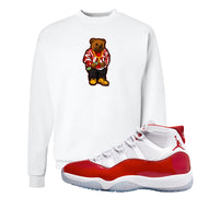 Cherry 11s Crewneck Sweatshirt | Sweater Bear, White