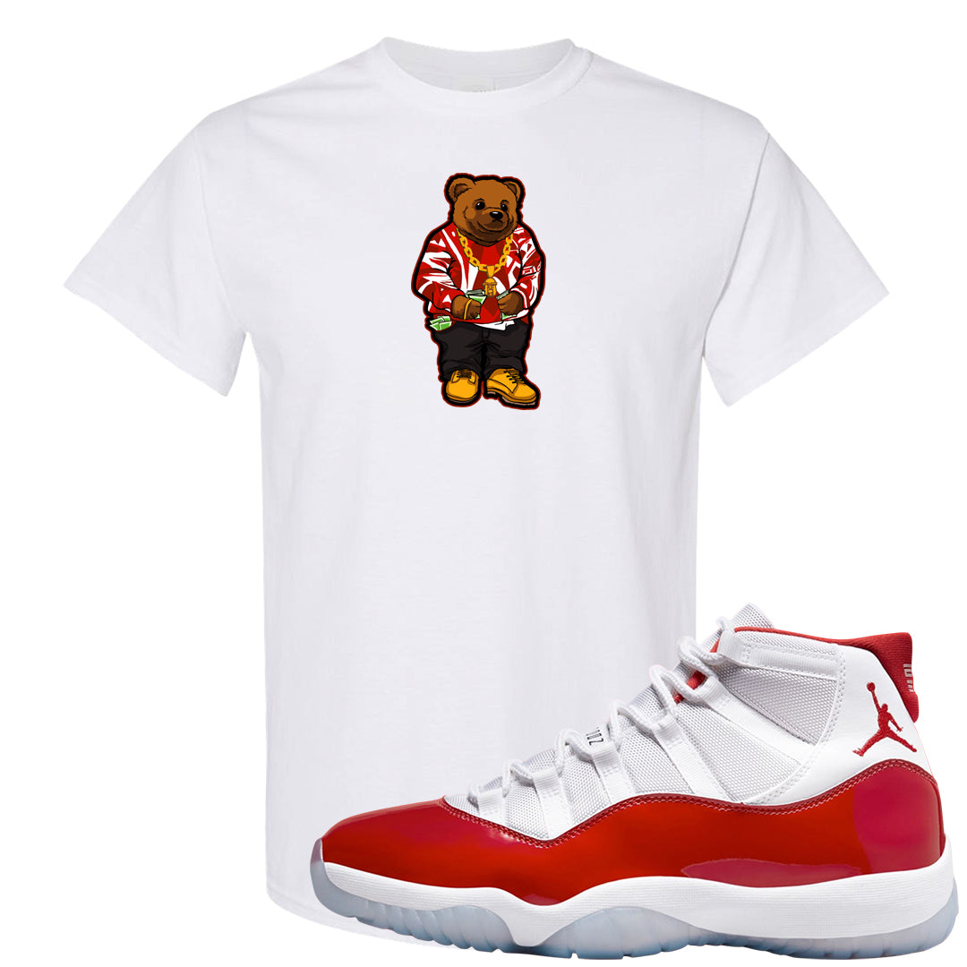 Cherry 11s T Shirt | Sweater Bear, White
