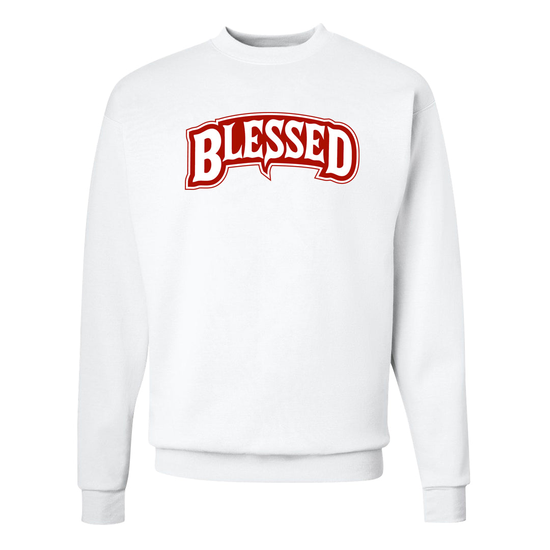 Cherry 11s Crewneck Sweatshirt | Blessed Arch, White
