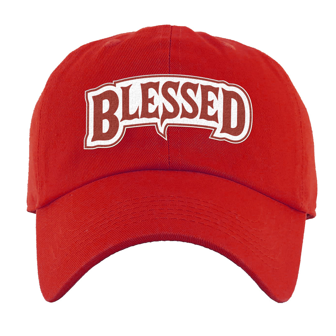 Cherry 11s Dad Hat | Blessed Arch, Red
