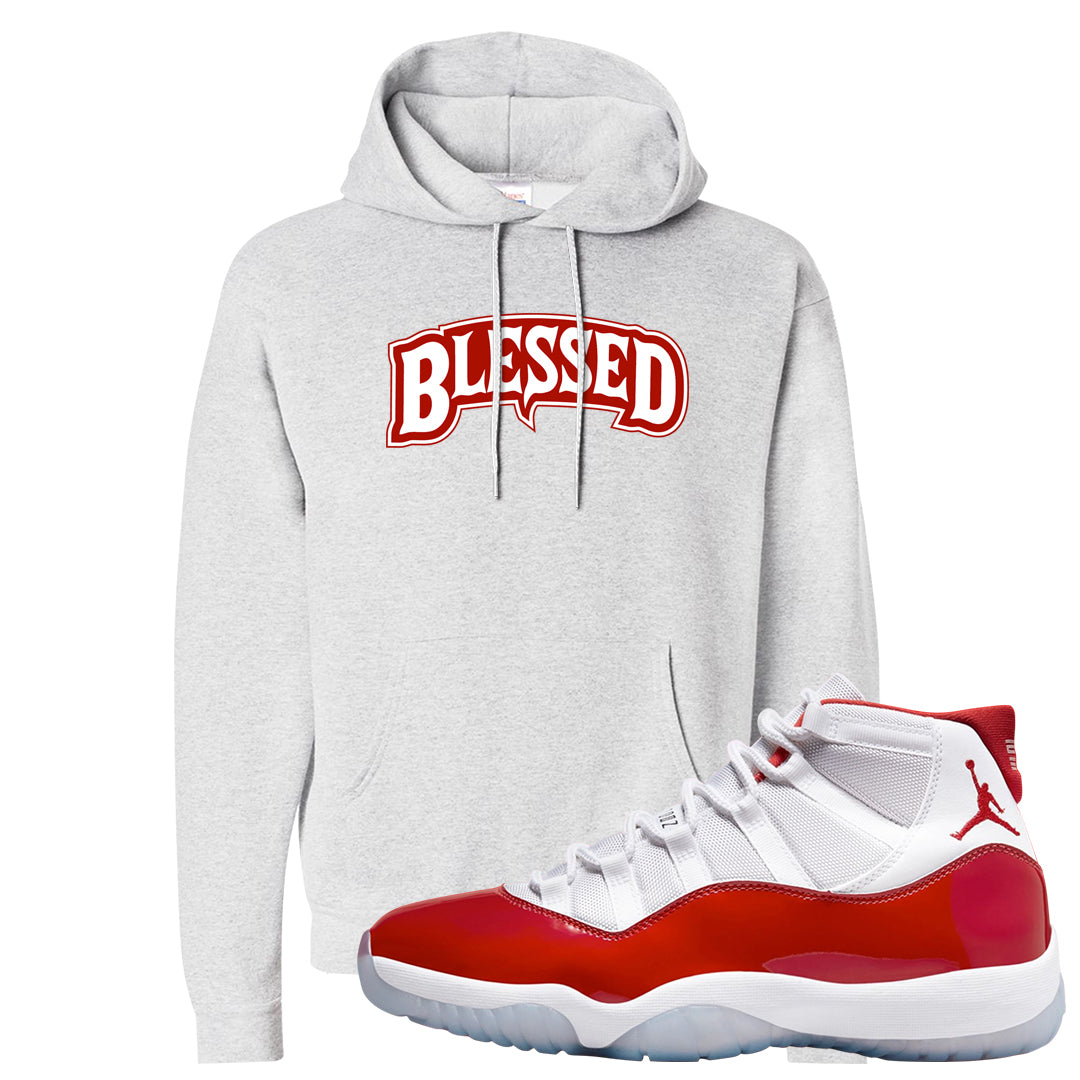 Cherry 11s Hoodie | Blessed Arch, Ash