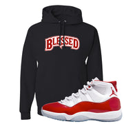 Cherry 11s Hoodie | Blessed Arch, Black