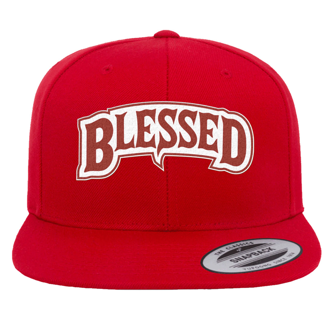 Cherry 11s Snapback Hat | Blessed Arch, Red