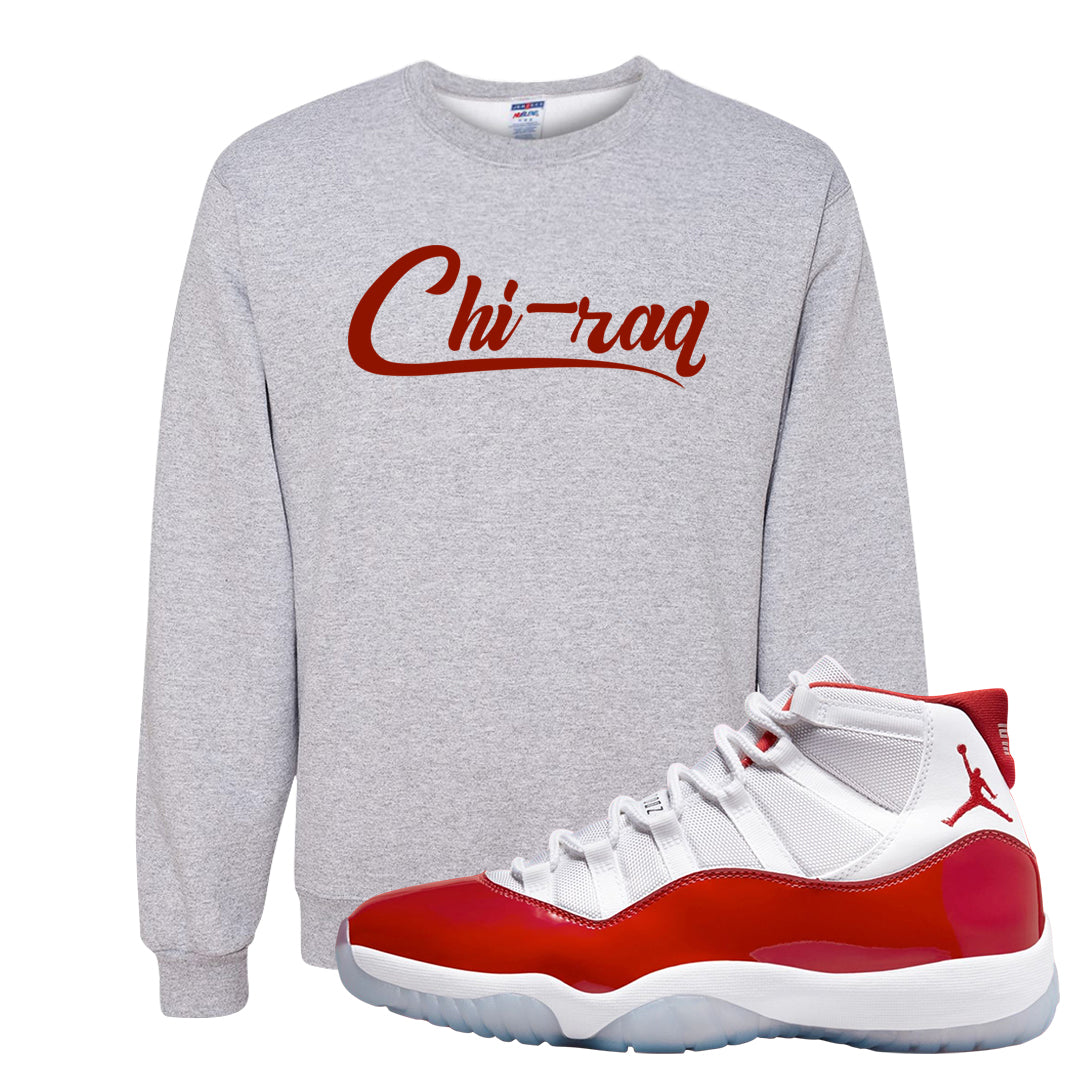 Cherry 11s Crewneck Sweatshirt | Chiraq, Ash