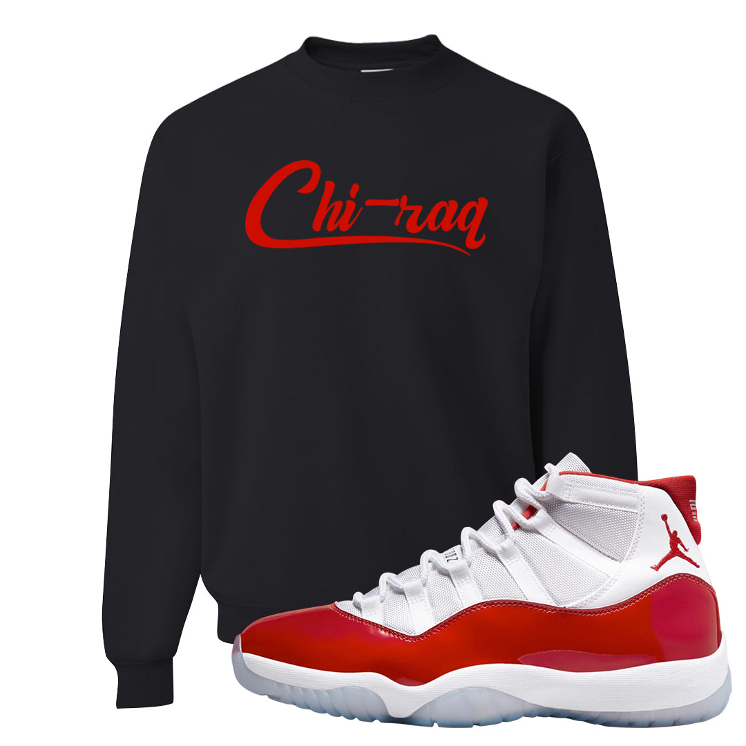 Cherry 11s Crewneck Sweatshirt | Chiraq, Black