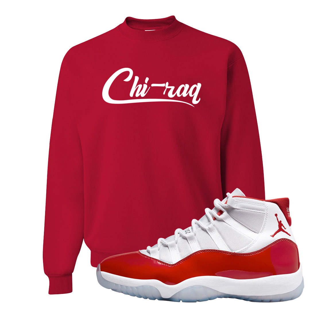 Cherry 11s Crewneck Sweatshirt | Chiraq, Red