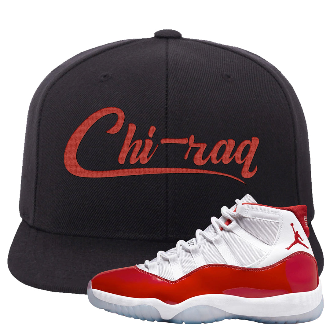 Cherry 11s Snapback Hat | Chiraq, Black