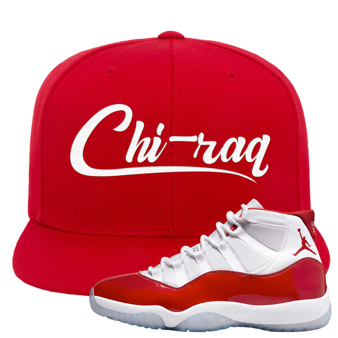 Cherry 11s Snapback Hat | Chiraq, Red