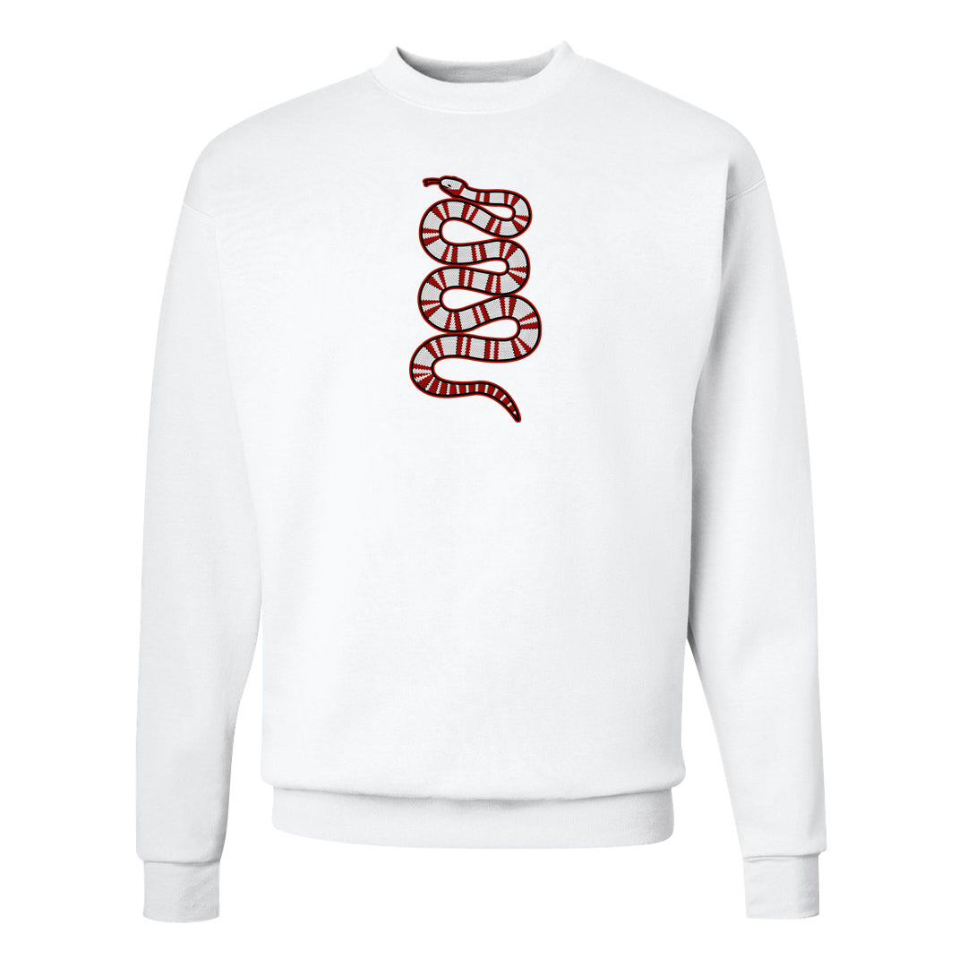 Cherry 11s Crewneck Sweatshirt | Coiled Snake, White