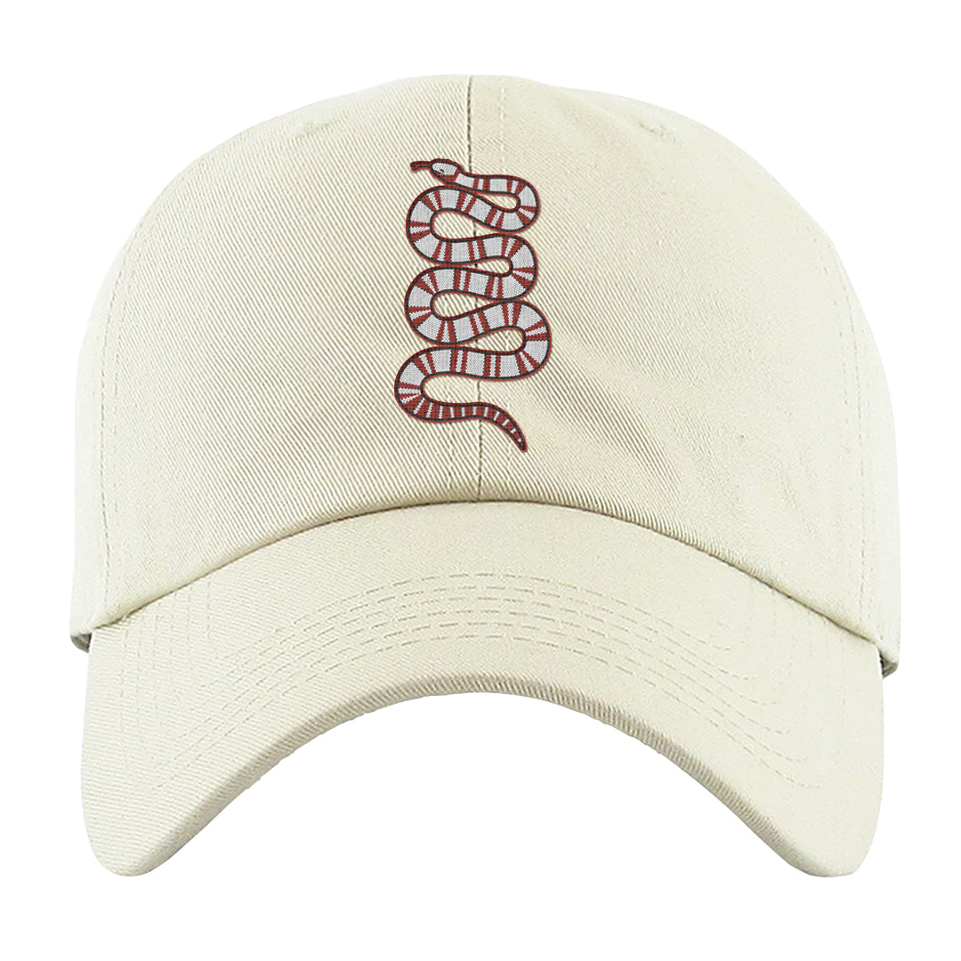 Cherry 11s Dad Hat | Coiled Snake, White