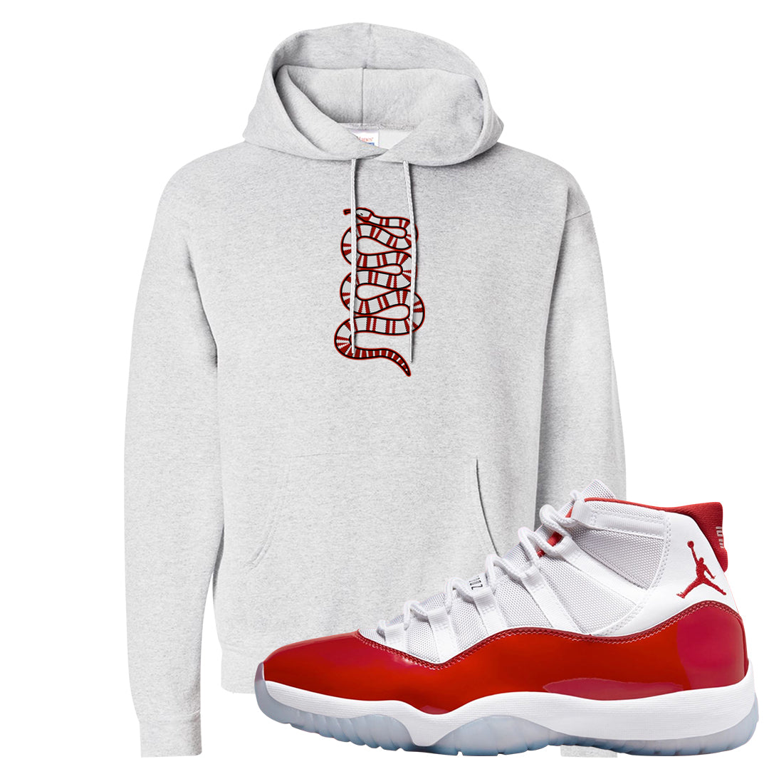 Cherry 11s Hoodie | Coiled Snake, Ash