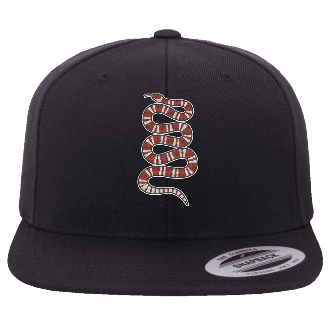 Cherry 11s Snapback Hat | Coiled Snake, Black