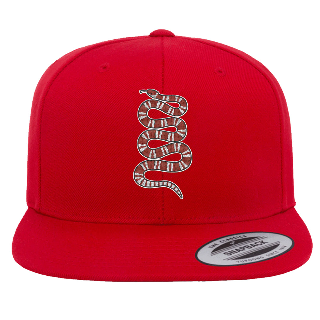 Cherry 11s Snapback Hat | Coiled Snake, Red