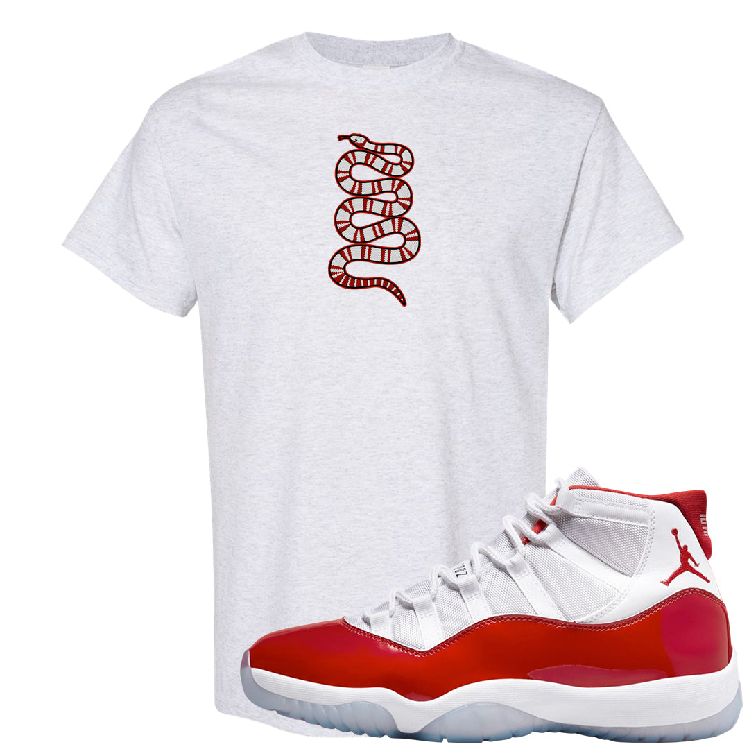 Cherry 11s T Shirt | Coiled Snake, Ash