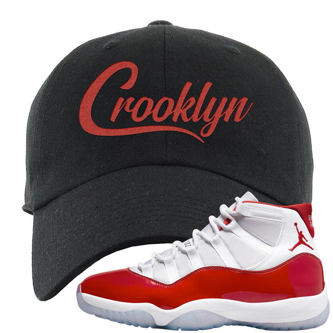 Cherry 11s Dad Hat | Crooklyn, Black