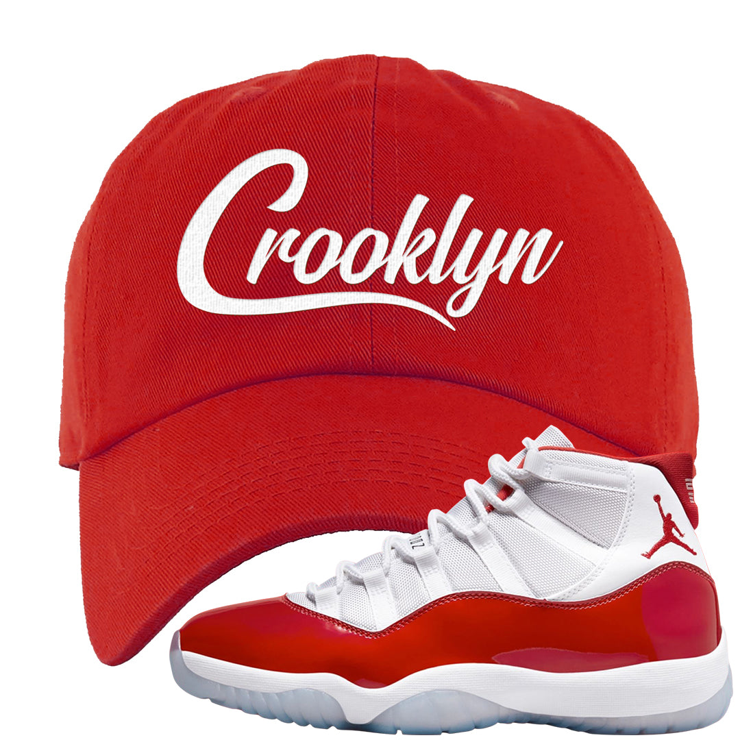 Cherry 11s Dad Hat | Crooklyn, Red
