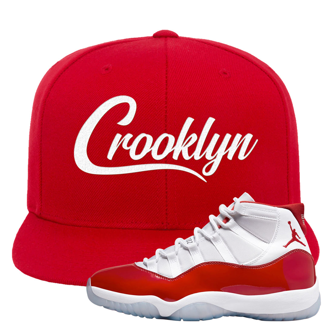 Cherry 11s Snapback Hat | Crooklyn, Red