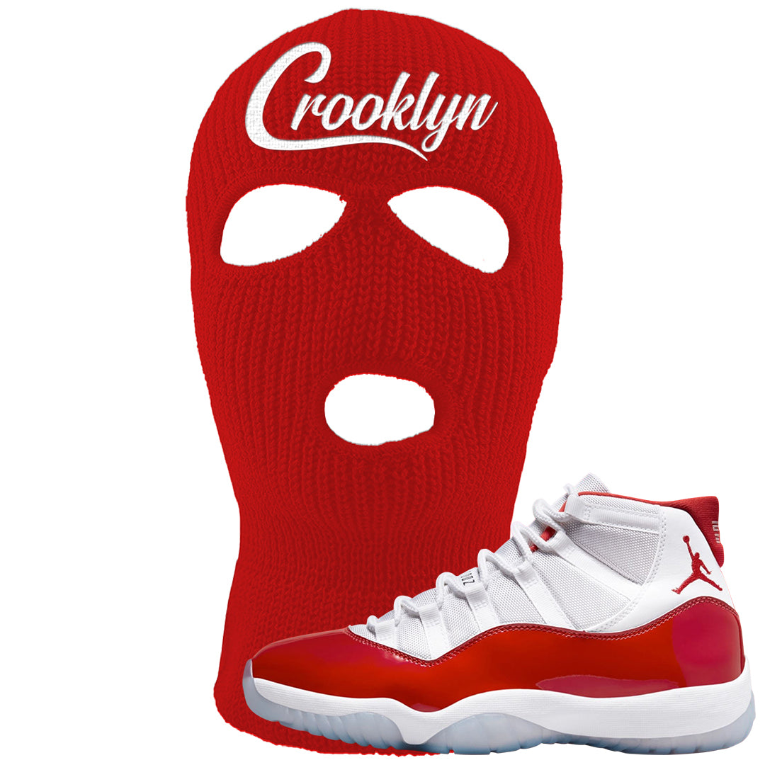 Cherry 11s Ski Mask | Crooklyn, Red