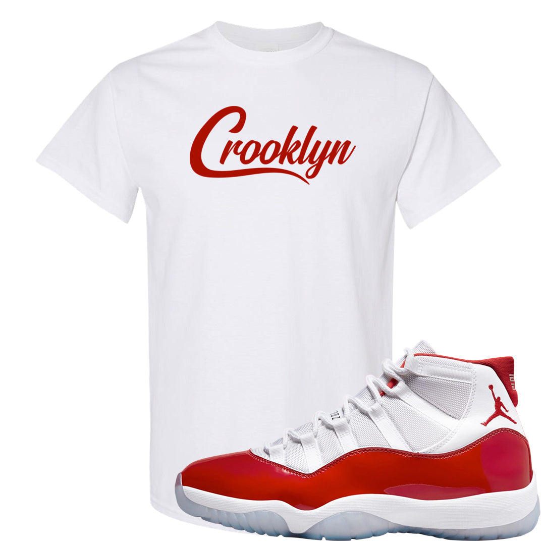 Cherry 11s T Shirt | Crooklyn, White