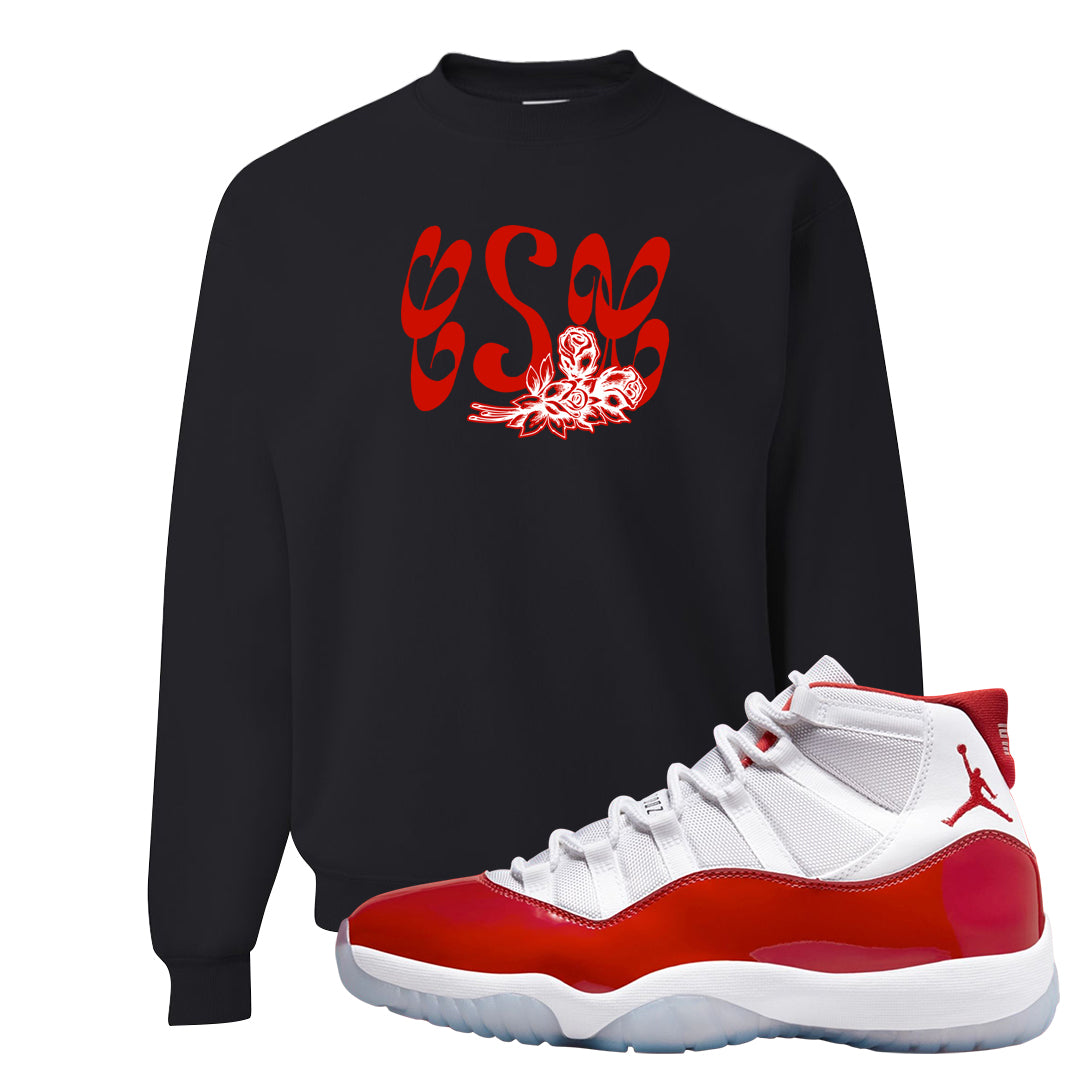 Cherry 11s Crewneck Sweatshirt | Certified Sneakerhead, Black