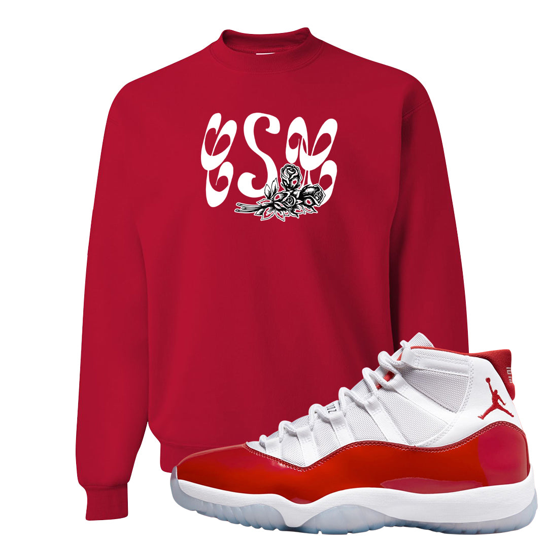 Cherry 11s Crewneck Sweatshirt | Certified Sneakerhead, Red
