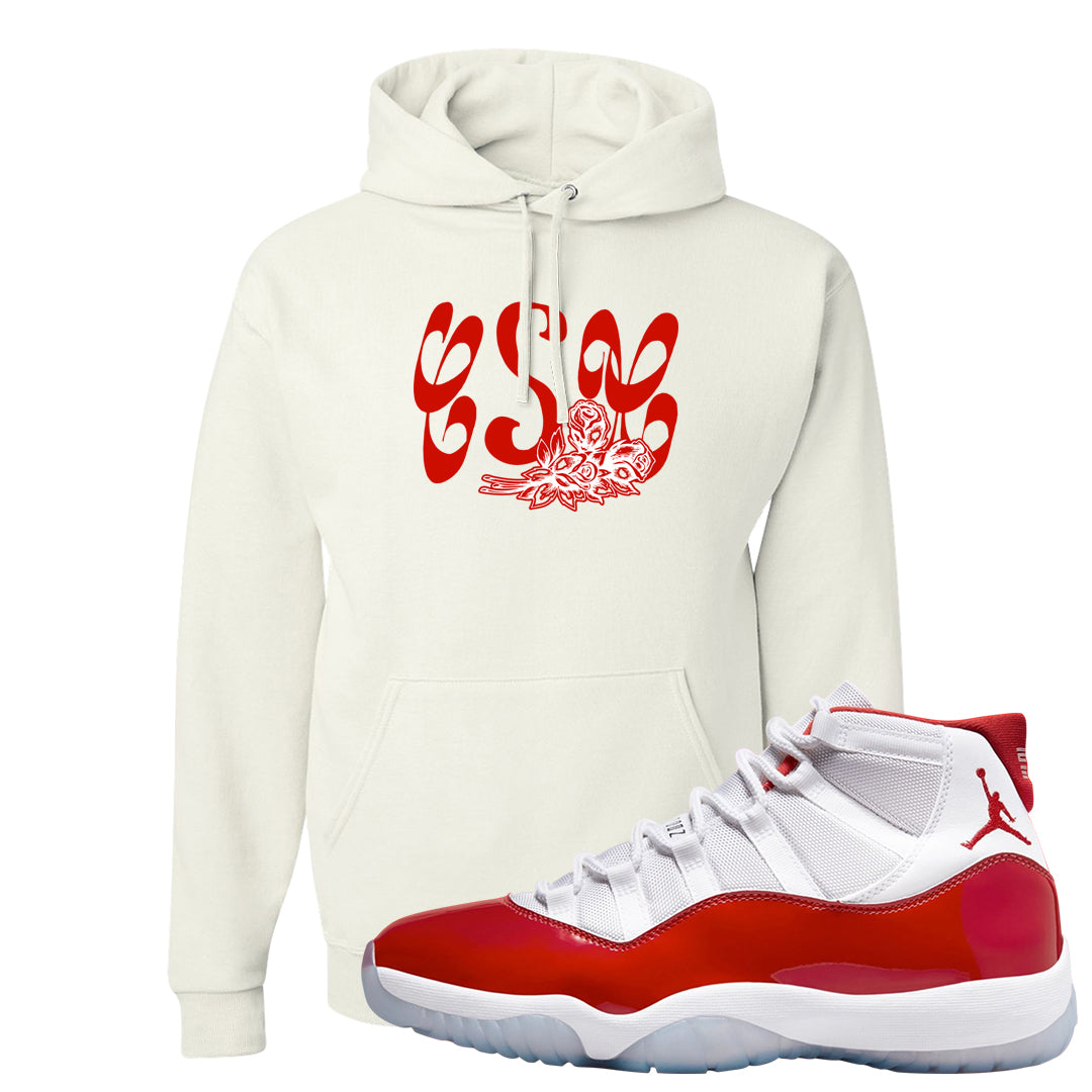 Cherry 11s Hoodie | Certified Sneakerhead, White