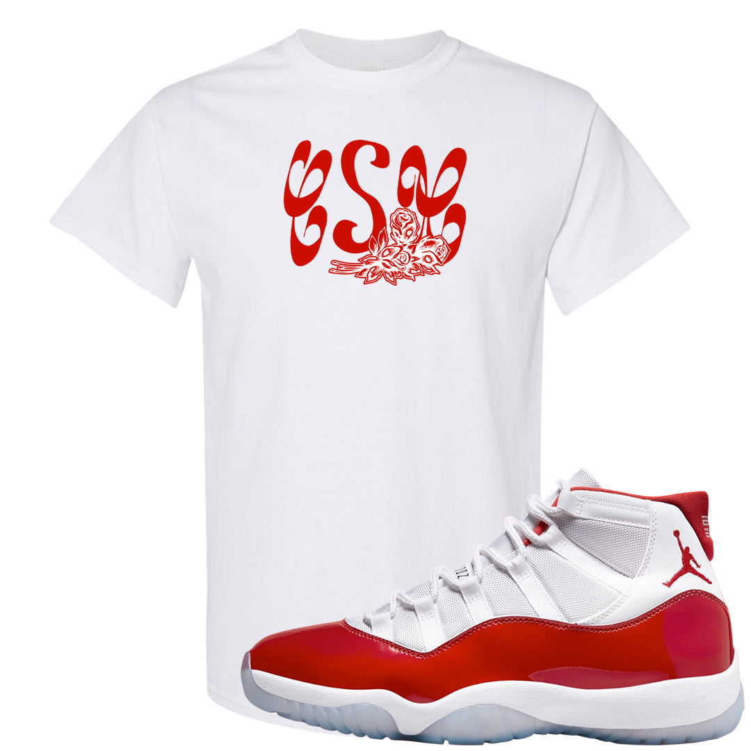 Cherry 11s T Shirt | Certified Sneakerhead, White