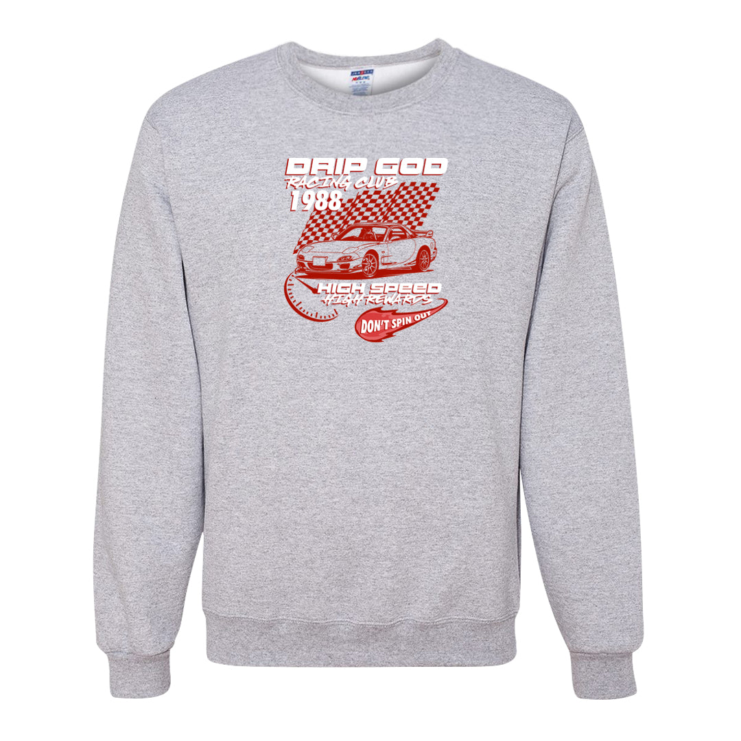 Cherry 11s Crewneck Sweatshirt | Drip God Racing Club, Ash