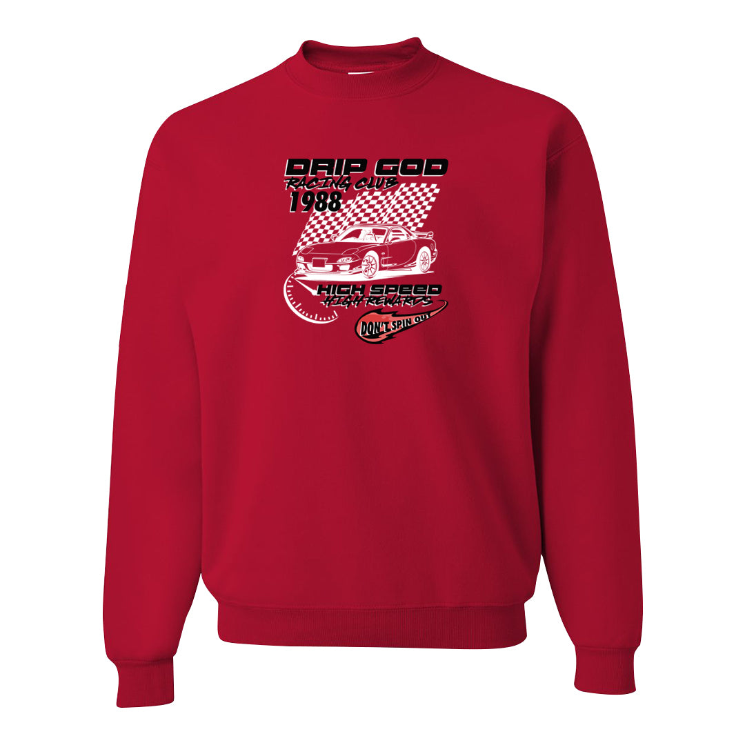 Cherry 11s Crewneck Sweatshirt | Drip God Racing Club, Red